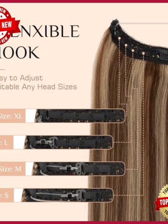 16 Inch Halo Hair Extensions Real Human Hair Remy Invisible Wire Clip